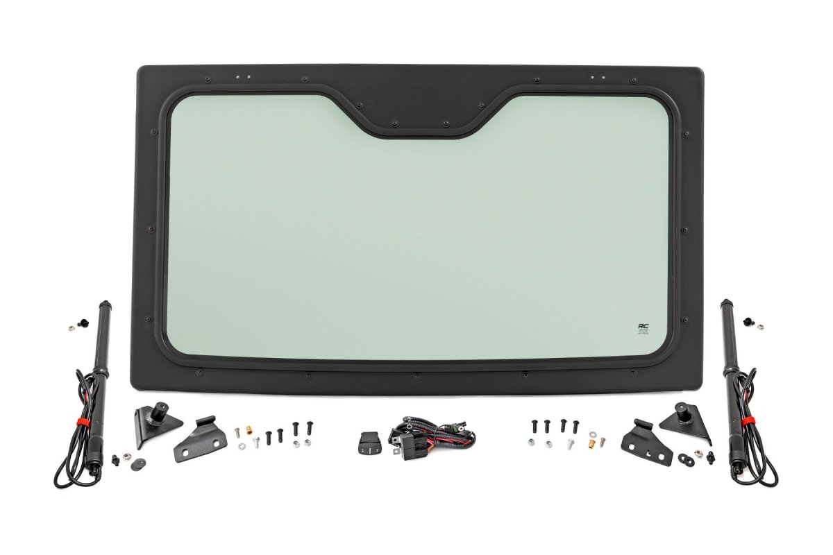 Can-Am Defender XT CAB HD8 Electric Tilt Windshield - Rough Country - Auto-Tilt Glass - '18-'20